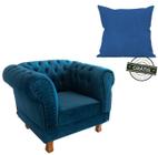1 Poltrona Chesterfield Duque + 1 Almofada Suede Azul Marinho sala de estar/Recepção
