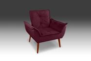 1 Poltrona Opala com Espuma - Suede Bordo - THAINA DECORA - CASA DA POLTRONA