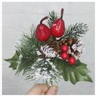 1 Ramo Pera Decoração Natal Artificial Com Detalhes Branco 17cm