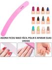 1 Un Lixa Rosa Buffer Reta Alongamento Polir 100/180 Unhas