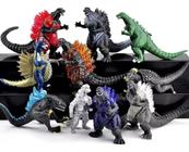 10 Action Figures Bonecos Godzilla Turma Vilões Raro Coleção
