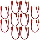 10 Cabos Rca 2 Machos Para Som Automotivo Injetado Vermelho