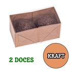 10 Caixas Basic Kraft Para 2 Doces C4657 Tampa De Acetato Embalagem Presente Simples Ideia - IDEIA EMBALAGENS