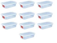 10 Caixas Plásticas Com Tampa Transparente Multi Uso 1,3 L