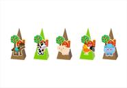 10 Caixinhas CONE para doces Fazendinha Menino Verde Marrom