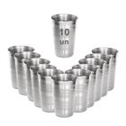 10 Copos Aço Inox Resistente Grande Cerveja Agua Suco 390ml - tuut