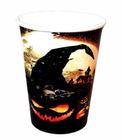 10 Copos Papel Descartável 240ml Festa - Halloween Abóbora Dark