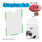 10 Display A4 Expositor Porta Folha Quadro Aviso Parede Petg