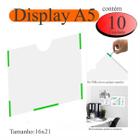 10 Display A5 Expositor Folhas Quadro Aviso Parede Pet Horiz