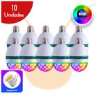 10 Lâmpada Bola Led C/ Bocal Globo Colorido Giratório Festa - Top Útil