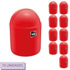 10 Lixeira Para Escritório Premium C Tampa 4 L Vermelho UZ