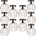 10 Lustres Teto Plafon Industrial Aramado Globo Cobre Rose Retrô Luminária Vintage Preto Agp Ilumini