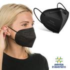 10 Máscaras Descartáveis Kn95 Wwdoll 5 Camadas Anvisa Preta