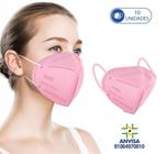 10 Máscaras Respiratórias Kn95 Pff2 Wwdoll 5 Camadas Rosa