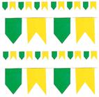 10 Metros Bandeirinha Plástica Copa do Mundo Verde Amarela