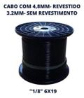 10 Metros Cabo Aço 1/8 Revestido Em Nylon Para Academia 6X19