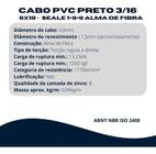 10 Metros Cabo Aço 3/16 Revestido Em Pvc Para Academia 6X19