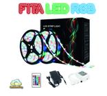 10 Metros Fita Led 3528 Rgb Rolo 600led Controle Fonte - Goldensky