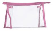 10 Necessaires Transparente Pequena Para Viagem Ou Maquiagem - Rosa Claro