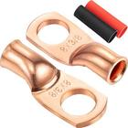 10 Pacote UL Fio Lugs 8 Gauge 8 AWG 3/8 Inch Stud Ring terminas Heavy Duty Copper Crimp Lugs Welding Cable Bare Copper Eyelet Lug com Heat Shrink Black, Red (8 AWG 3/8 Ring)