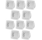 10 Pc Interruptor Simples Tomada 10A Dupla Para Móveis Ilumi