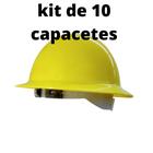 10 Pçs Capacete De Segurança Aba Total Com Jugular Classe B - Plastcor