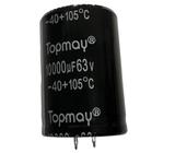 10 PÇS CAPACITOR ELETROLITICO 10000X63V - 10.000UF X 63V - 105º GRAUS - TOPMAY