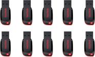 10 Pen Drives Sandisk Cruzer Blade 128GB USB 2.0 Preto