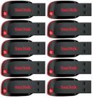 10 Pen Drives Sandisk Cruzer Blade 32GB USB 2.0 Preto