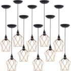 10 Pendentes Aramado Cálice P Luminária Lustre Teto Retrô Vintage Industrial Balcão Agp Ilumini