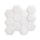 10 Placas 3D Autocolante Decorativa Branca Revestimento Painel Hexágonos PVC Auto Relevo 50x50