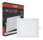 10 Plafon Painel Led Quadrado Embutir Luminaria 18w Branco Frio 6500k Nfe