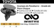 10 Presilha Grampo do Parabarro Grade do Para-choque Toyota Etios Corolla Camry Toyota Yaris - P123 - PLASTCAR