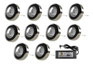 10 Refletor Led Azul 9w Inox Tholz+fonte 12v/10a