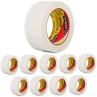 10 Rolos Fita Crepe Larga Adesiva Papel 48Mm X 50 Metros - Adelbras