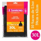 10 Sacos de lixo super resistente 30 litros preto fácil de destacar e econômico escritório Sanremo