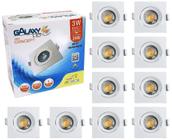 10 Spot Led Quadrado Direcional 3W Branco Quente 3000k Biv