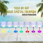 10 Taças De Gin Acrílico Base Cristal Colorida 550 ML