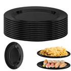 10 Travessas Prato Preto Oval para Sushi Petisco 25cm Melamina Fuxing