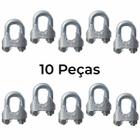 10 Unid Clips Grampo 1/8" 3mm para Cabo de Aço Profissional - TOURO