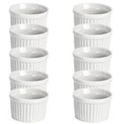 10 Unidades Ramekin Porcelana Branco Canelado Molho Especial - Ramekin Molheira