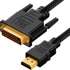 100 Cabos Dvi D Hdmi Adaptador Cabo Trançado / Reforçado + Filtro