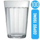 100 Copo de Acrílico 190ml Liso Transparente Tipo Lagoinha Americano Boteco de Bar