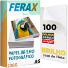 100 Folhas Papel Fotográfico Glossy 230g 10x15 Padrão - Ferax