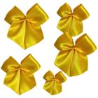 100 Laços/lacinhos de Cetim Nº 5 Artesanal Para Lembrancinhas -AMARELO OURO