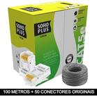 100 Metros de Cabo+50 Conector RJ45 Cat5e Furukawa Sohoplus