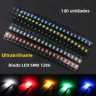 100 PCS 1206 Smd LED Azul Amarelo Verde Branco Vermelho LED Diodos de Luz DIY Kit Eletrônico - YTDMEN