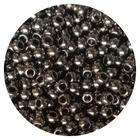 100 pçs entremeio bola lisa 8mm c/ passante 4mm cinza chumbo p/ bijuterias e artesanatos em geral - loop variedades