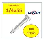 100 Pçs Parafuso Sextavado Rosca Soberba Ciser 1/4 X 55