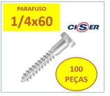 100 Peças Parafuso Sextavado Soberba Ciser 1/4 X 60